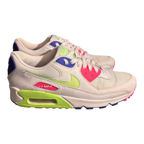 NIKE Air Max 90 White/Neon Green/Pink/Purple Sneaker DH0250-100
