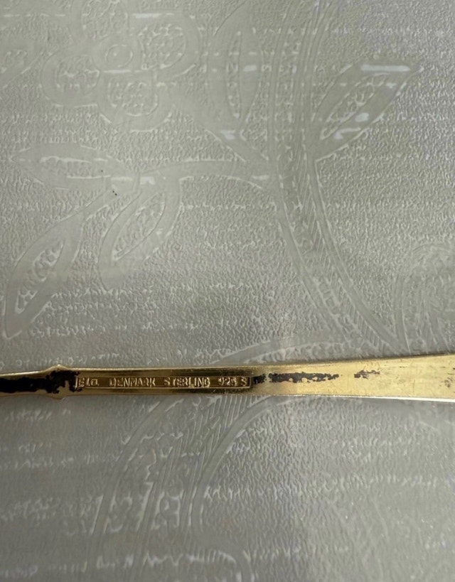 Signed Elo Denmark Sterling Silver Gilt Guilloche Enamel Spoons - photo 4