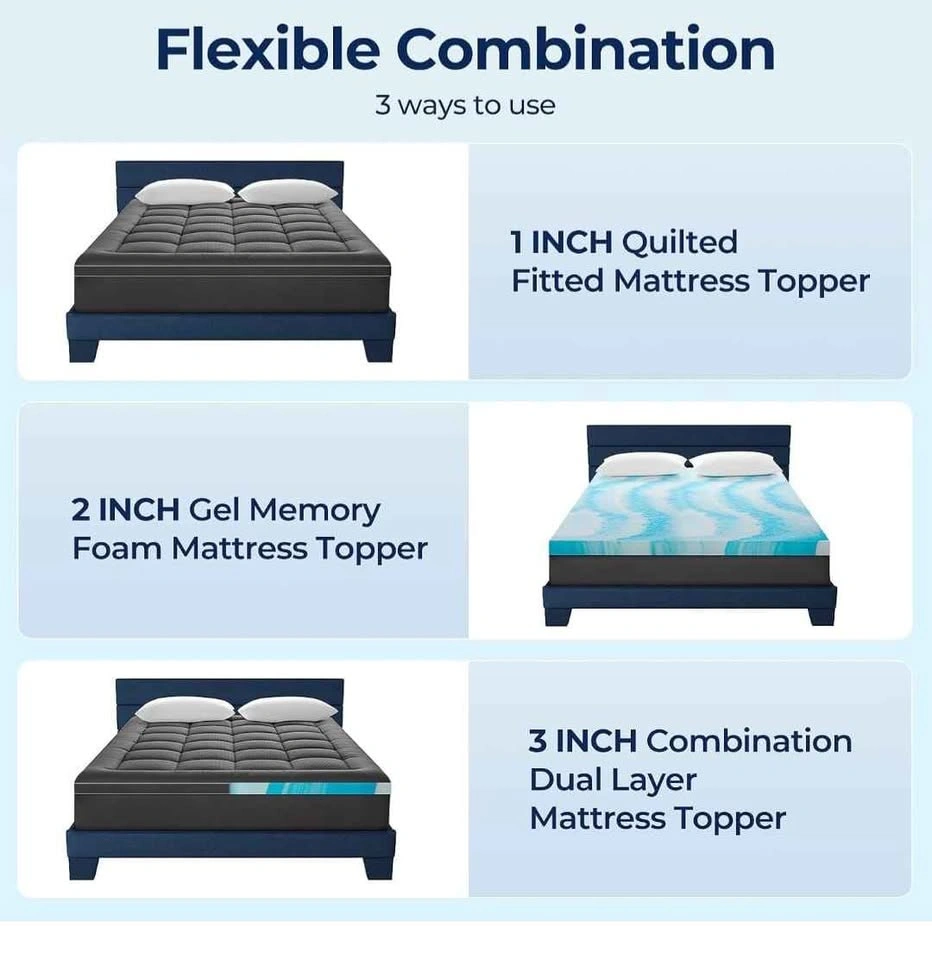 BRAND NEW Full Size 3" Dual Layer Memory Foam Mattress Topper - photo 4