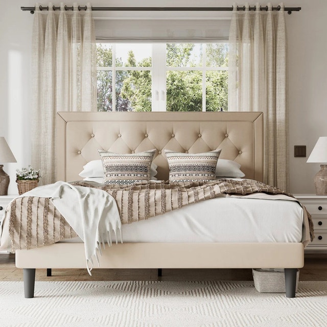 Queen Size Upholstered Bed Frame - photo 2
