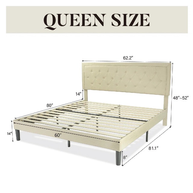 Queen Size Upholstered Bed Frame - photo 4