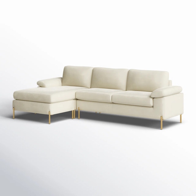 Free 32” TV & Lian Velvet Sectional – Etta Avenue (Wayfair) $550 - photo 5
