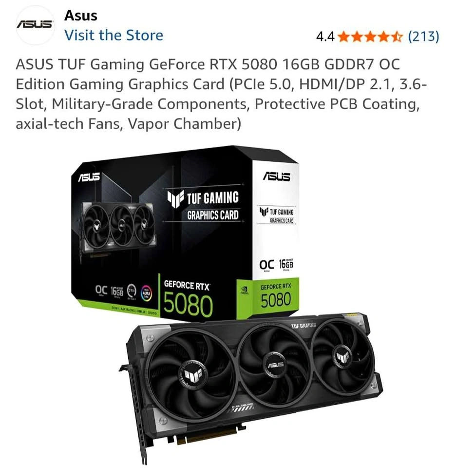 Asus TUF RTX 5080 OC GPU