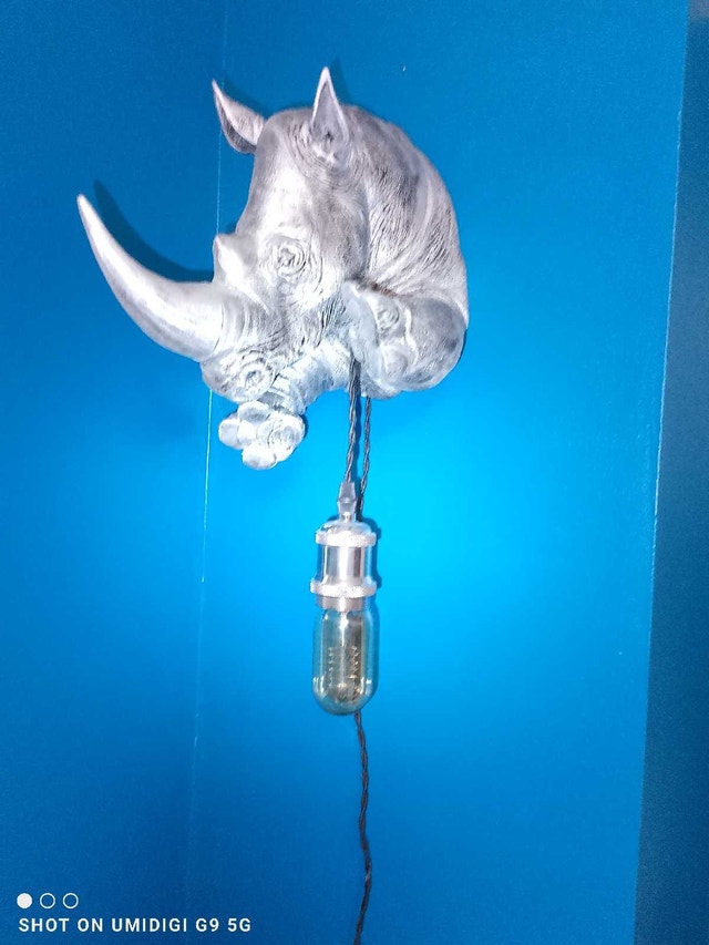 Rhino Head Wall Lamp