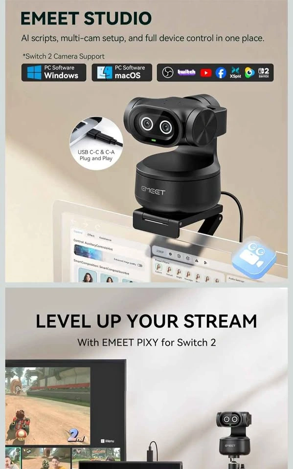 Dual 4K Webcam/Streaming Camera