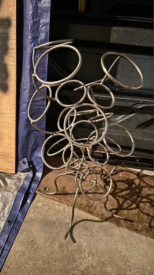 Cool Abstract Metal Sculpture Wine Rack