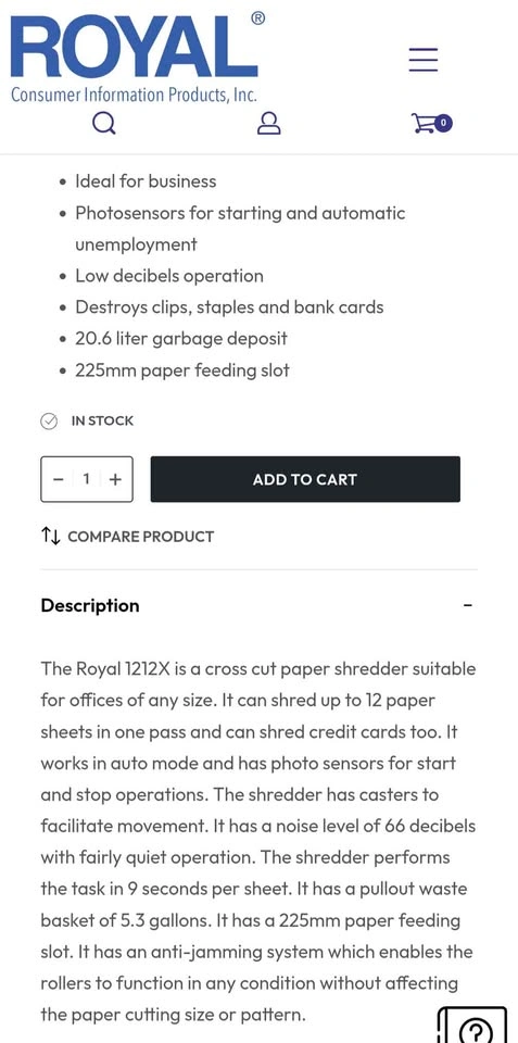 Royal 1212X Paper Shredder - photo 3