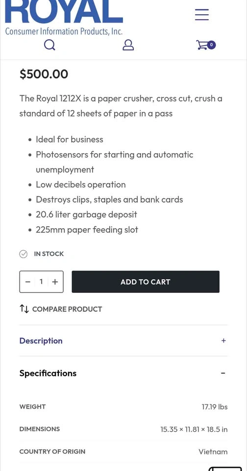 Royal 1212X Paper Shredder - photo 4