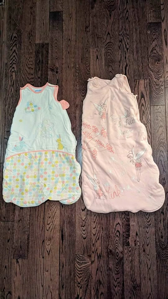 X2 baby girl sleep sacks 0-6 & 12-18 months