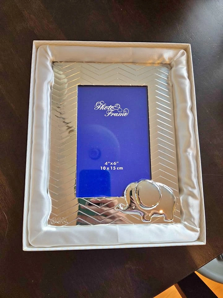 Silver baby picture frame