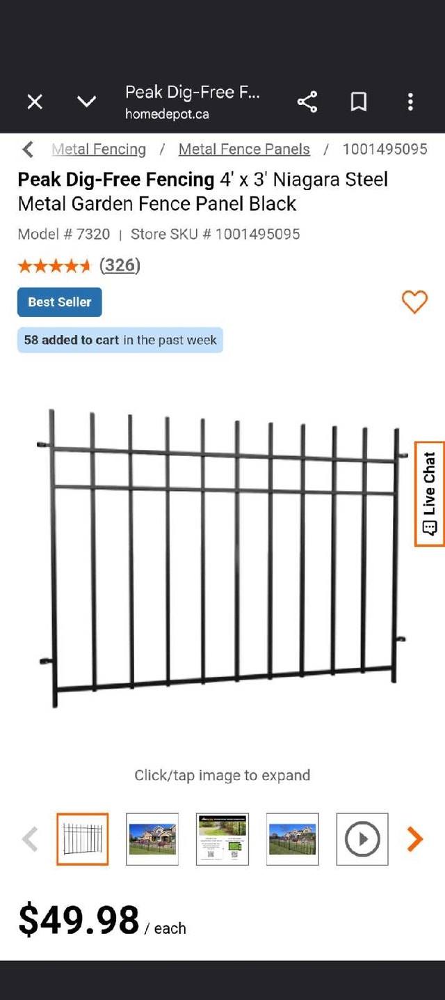 Peak Metal Garden Fence Panel - photo 2