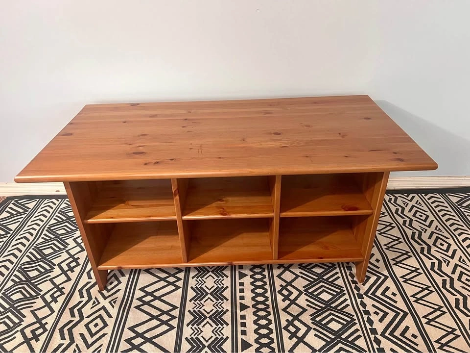 IKEA Leksvik Solid Pine Coffee Table w/ Storage