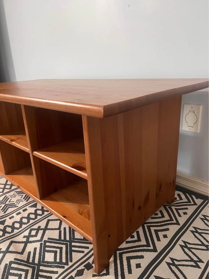 IKEA Leksvik Solid Pine Coffee Table w/ Storage - photo 5