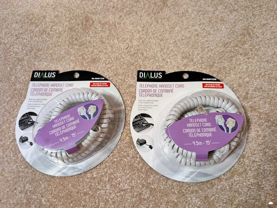 2 Unopened Dialus Telephone Handset Cords
