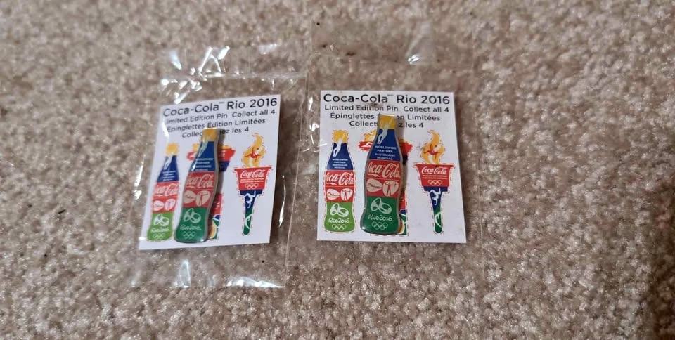 2 Unopened Coca-Cola Rio 2016 Olympics Limited Edition Pins