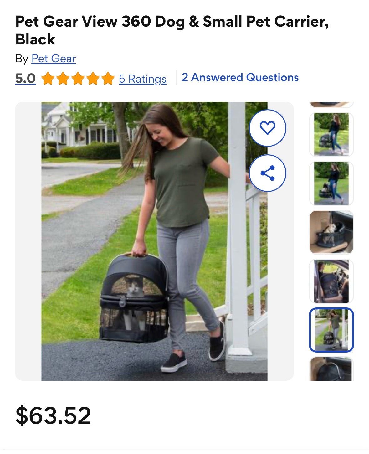 Pet Carrier 360 View Car Seat for Dogs & Cats - photo 4