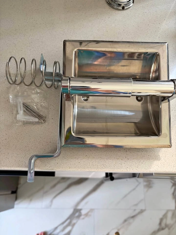 Recessed Chrome Toilet Paper Holder