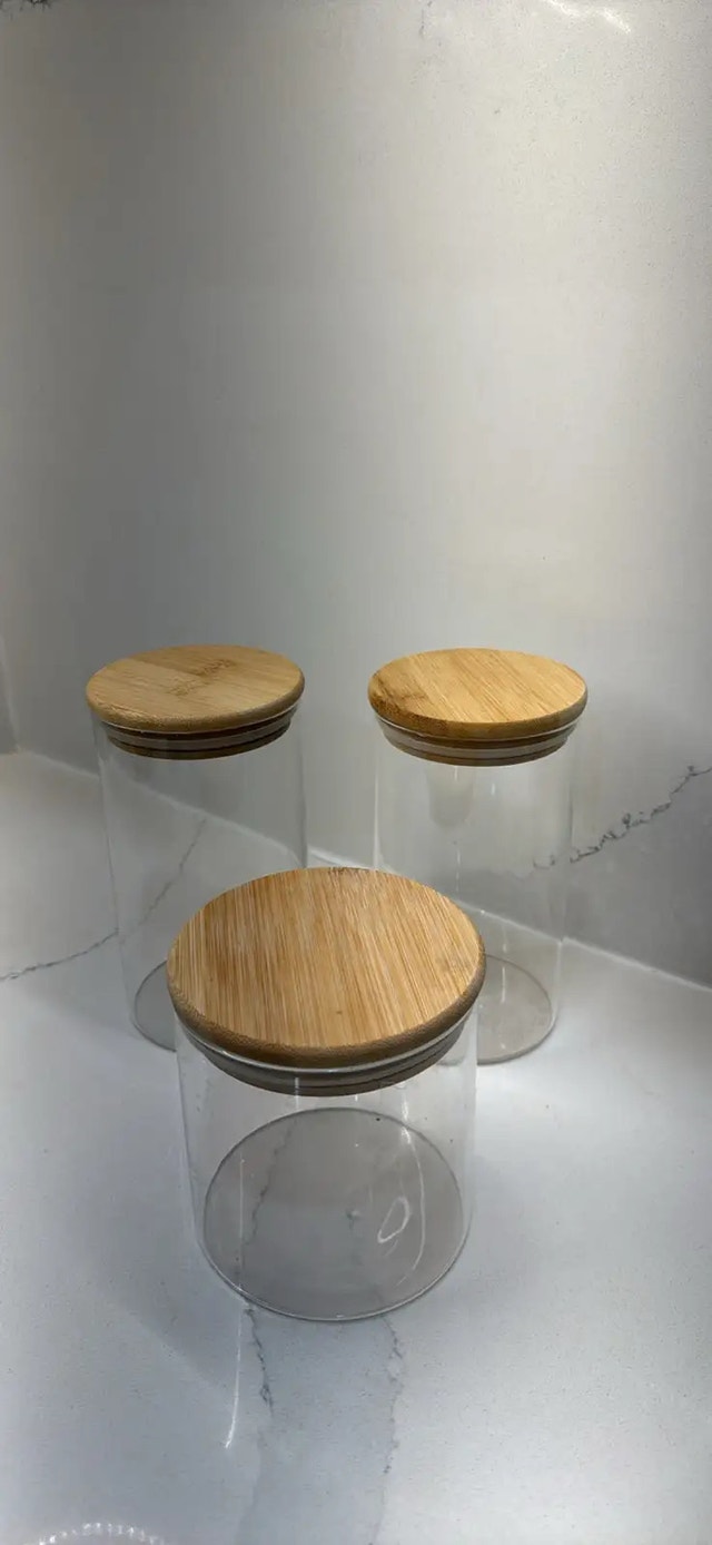 Glass Canister Set with Bamboo Lids