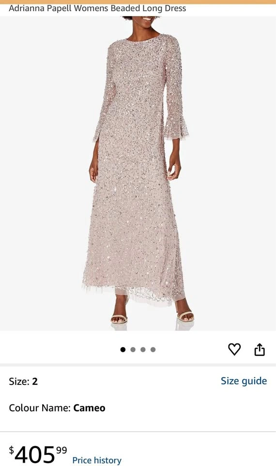 Adrianna Papell Womens Beaded Long Dress