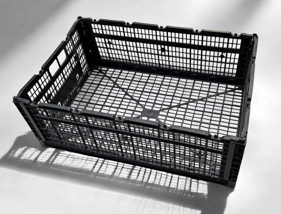 Black Plastic Folding Crate