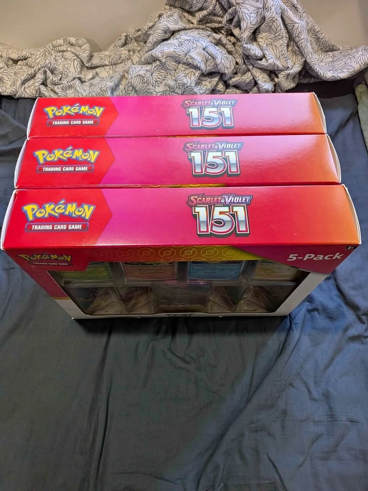 Sealed Pokémon 151 Scarlet and Violet 5-pack tins