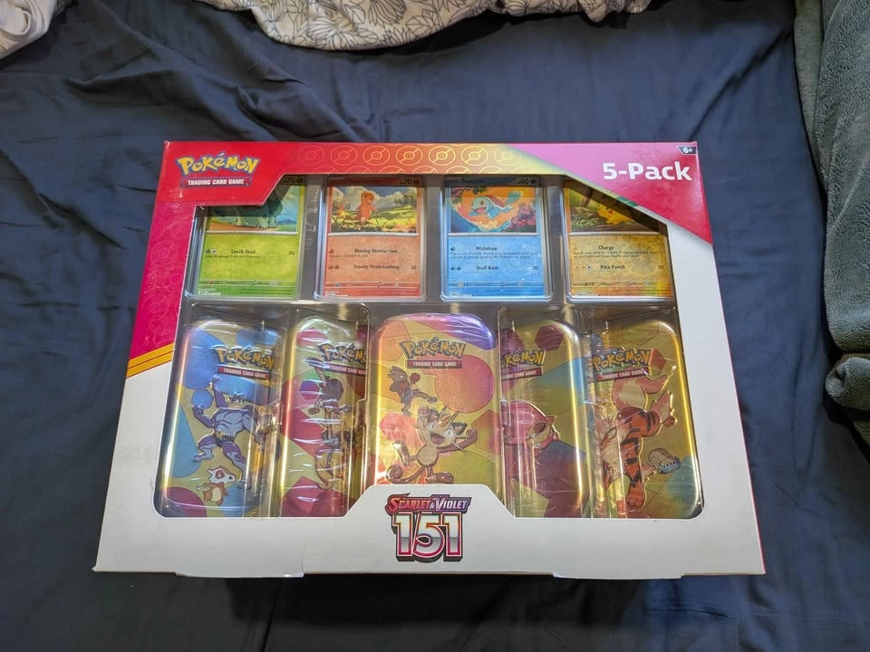 Sealed Pokémon 151 Scarlet and Violet 5-pack tins - photo 2