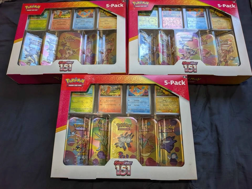 Sealed Pokémon 151 Scarlet and Violet 5-pack tins - photo 4