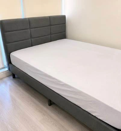 Queen Bed Frame + Headboard + Mattress