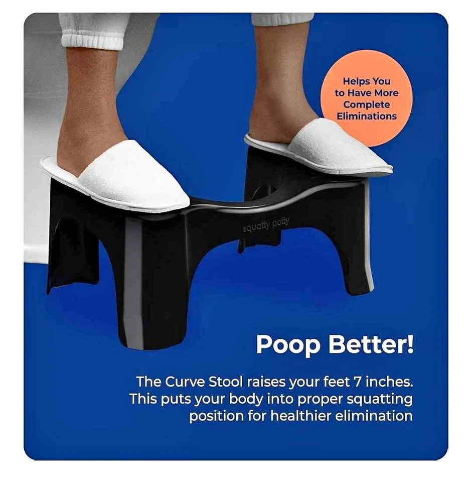Squatty Potty Curve Toilet Stool 7" Black