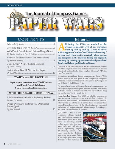 COMPASS GAMES PAPER WARS #111 WITH FIRE & SWORD - photo 2
