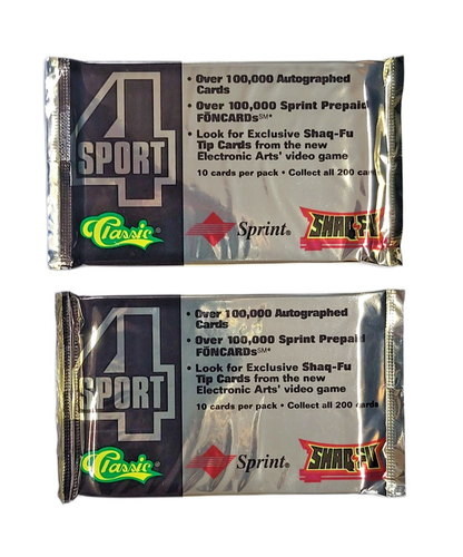 1994 Classic 4-Sport Gold Promo Packs Shaq-Fu Inserts 2 Packs