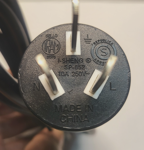 I-Sheng SP-852 Mickey AC Power Cord 10A 250V Argentina Plug - photo 3