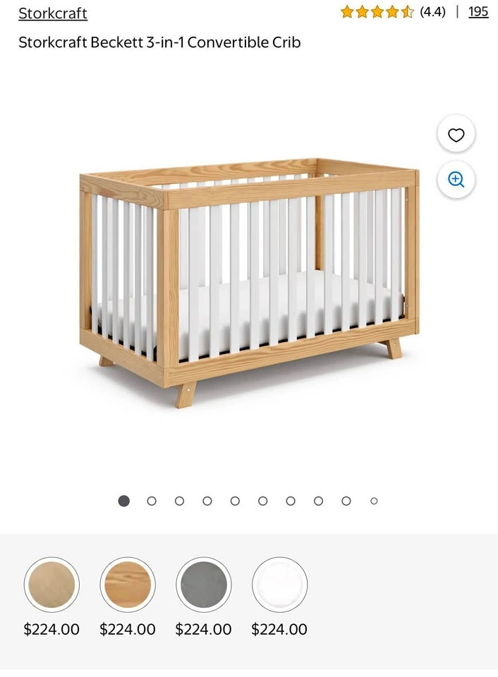 Storkcraft Beckett 3-in-1 Convertible Crib with mattress