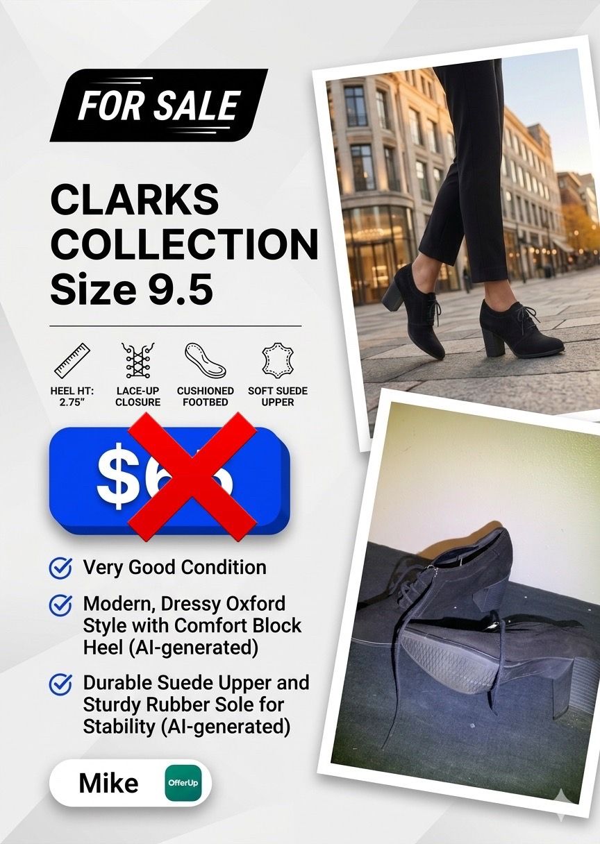 Clarks Collection Women's Dress Oxford Heels Size 9.5 - photo 2