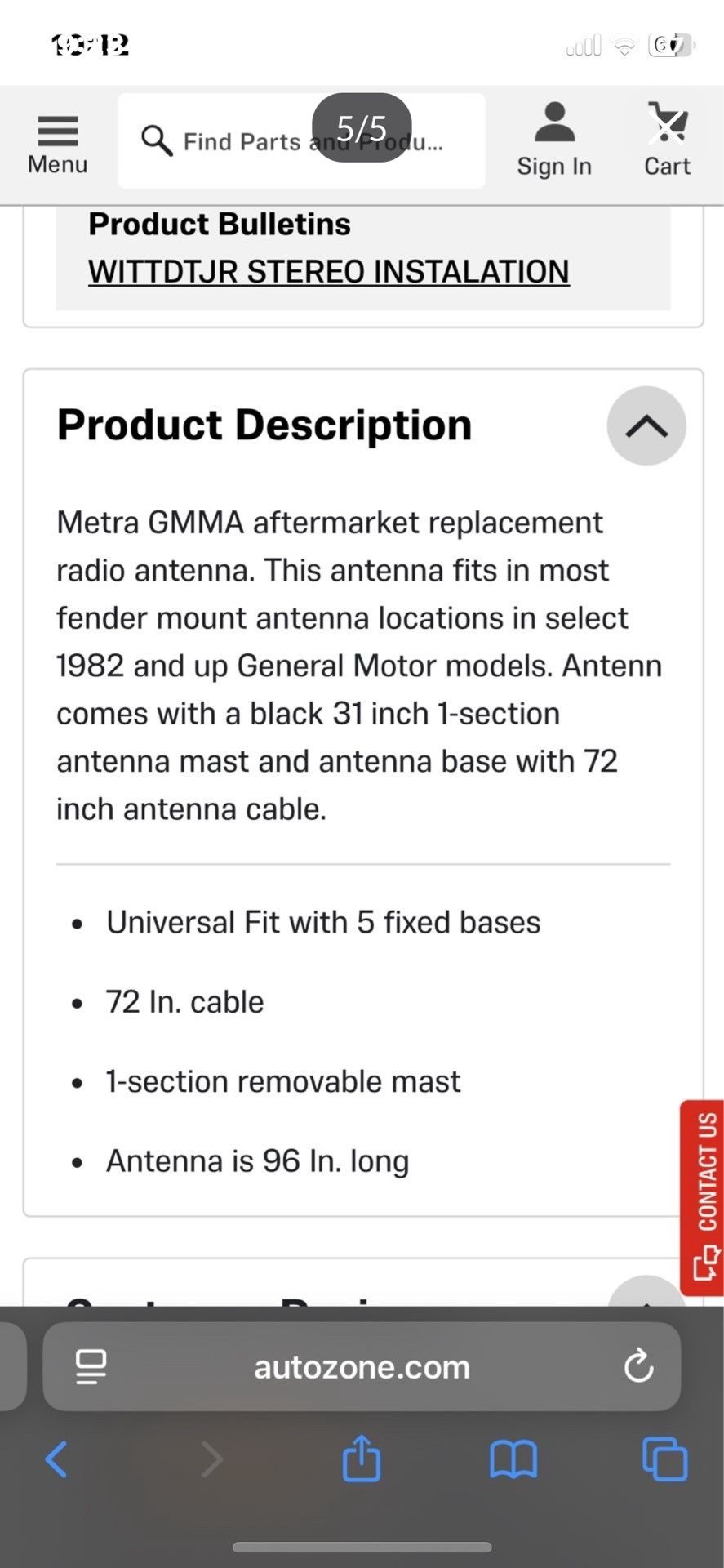 Metra Electronics Antenna (new) - photo 5
