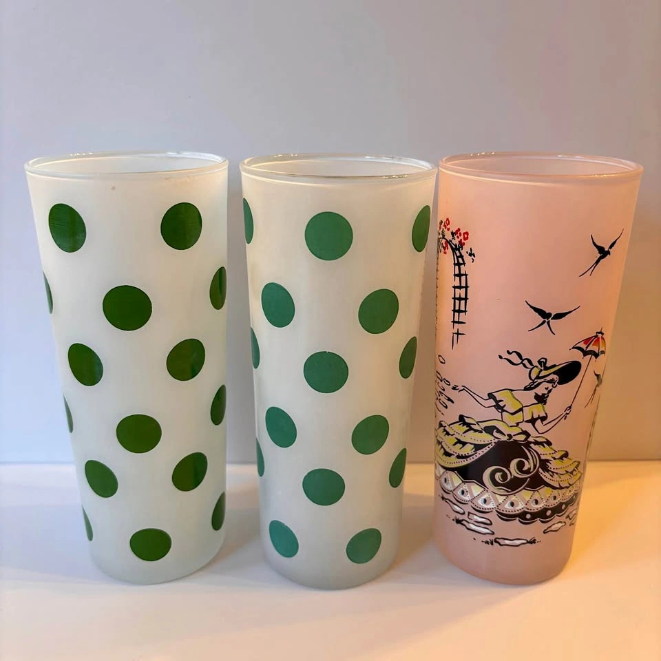 Vintage Anchor Hocking Polka Dot Tumblers and Southern Belle