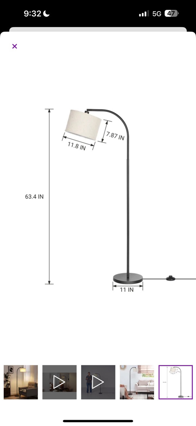 Modern Arched Floor Lamp - $65 OBO - photo 4