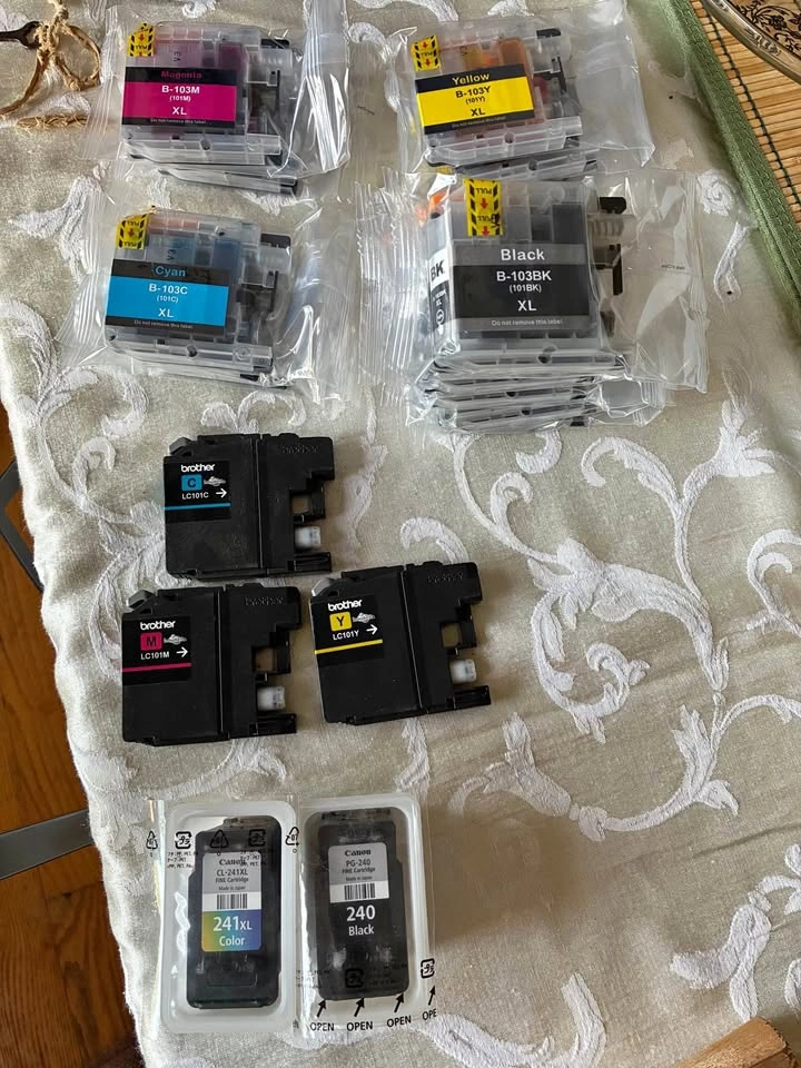 Brother and Canon Ink Cartridges - B-103, LC101, PG-240, CL-241