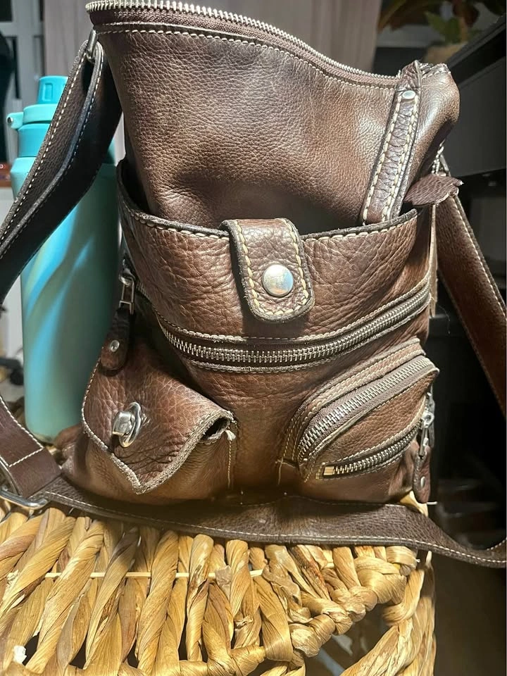 Roots Leather Crossbody Bag
