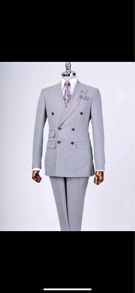 TerziAdemAltun Brand New Men’s light grey double breasted 2 piec