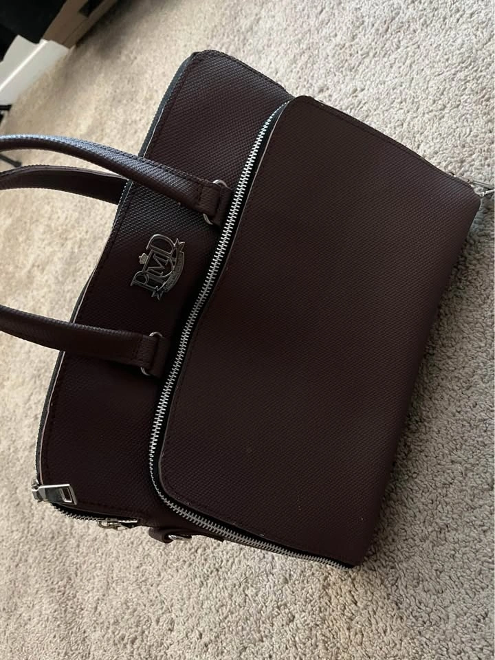 Medium size portable hand bag - brown unisex