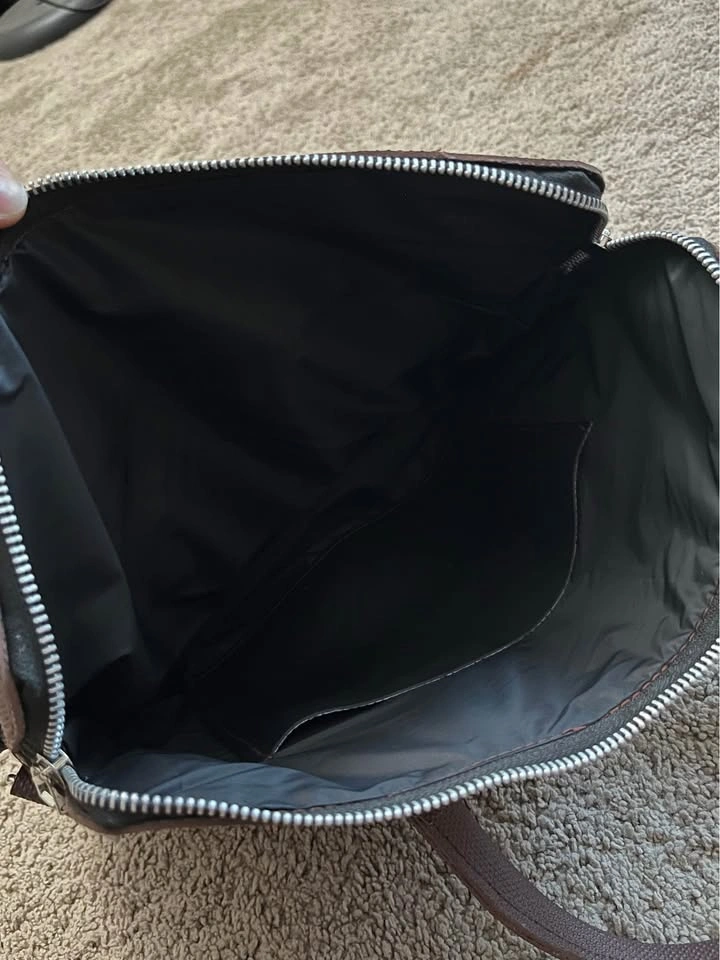 Medium size portable hand bag - brown unisex - photo 3