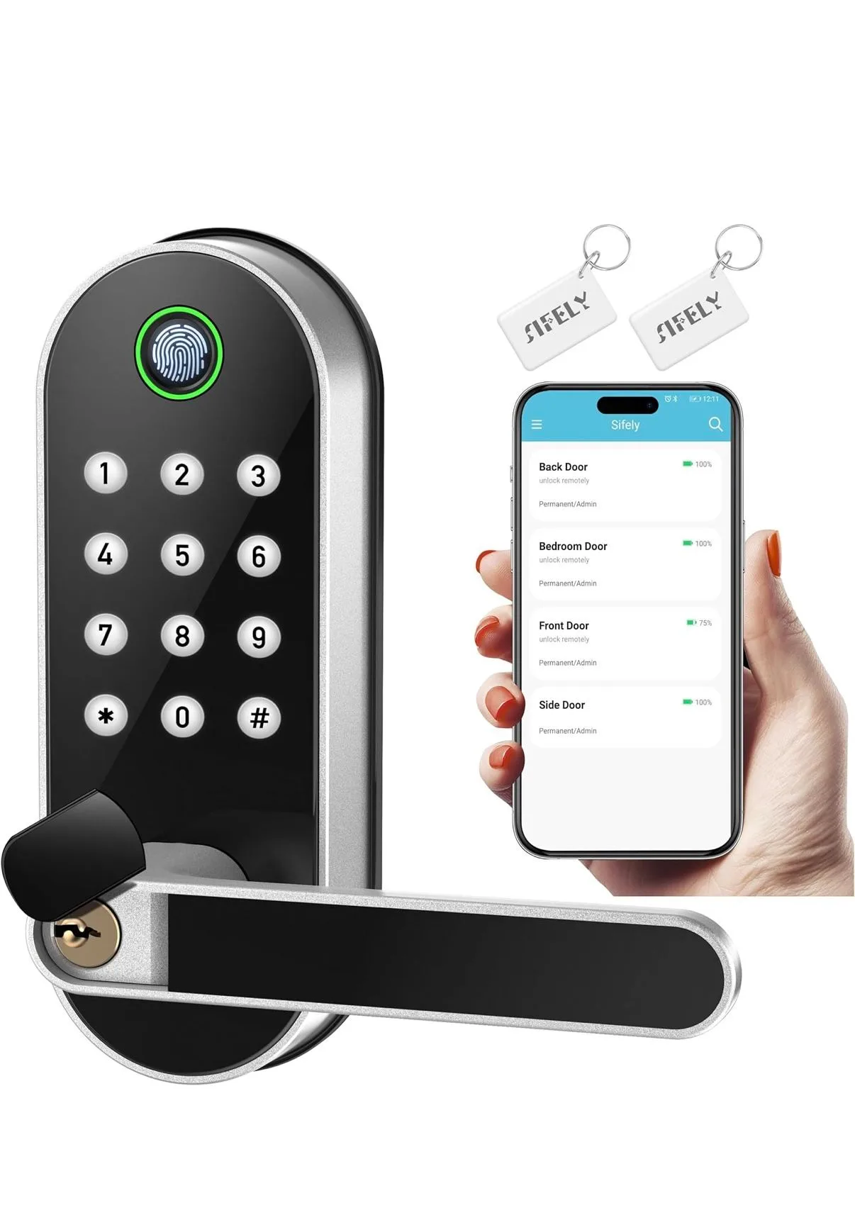 Sifely S Smart Lock – Keyless Entry Fingerprint & Keypad (New) image indicator(3)