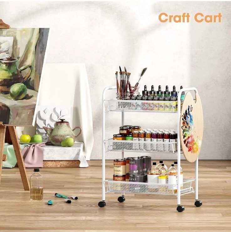 3 Tier - White Metal Utility Cart - photo 4