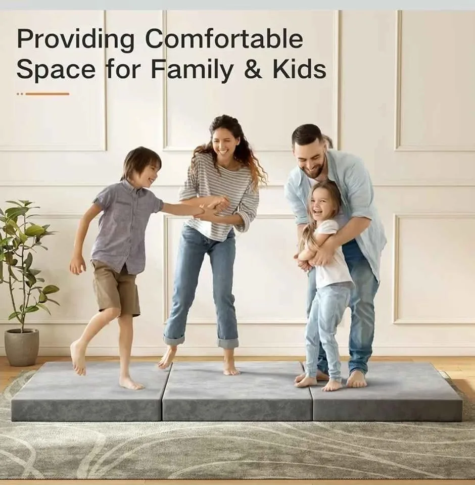 PurrJoys 4" Twin Tri-Fold Memory Foam Mattress NEW image indicator(4)