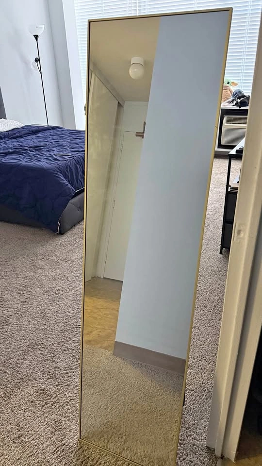 Full Length Mirror with Stand – Aluminum Frame (Gold)