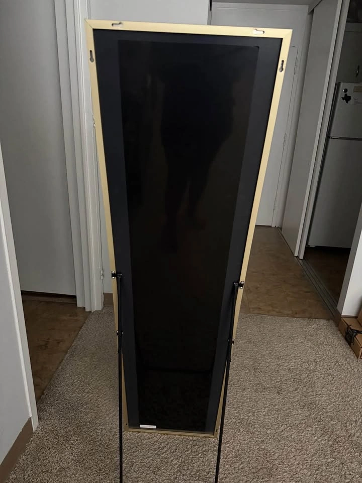 Full Length Mirror with Stand – Aluminum Frame (Gold) - photo 2