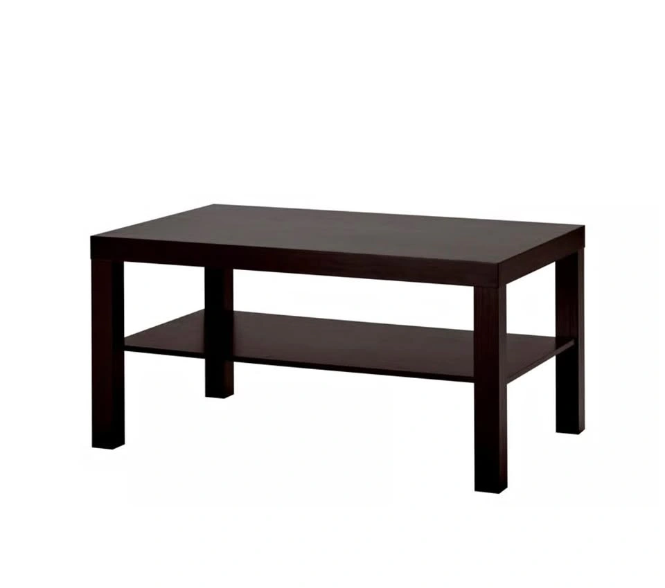 Coffee Table / Center Table with Storage Shelf – Black- Brown