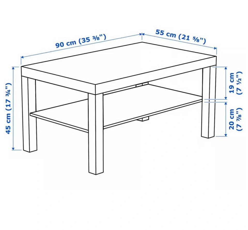 Coffee Table / Center Table with Storage Shelf – Black- Brown - photo 2