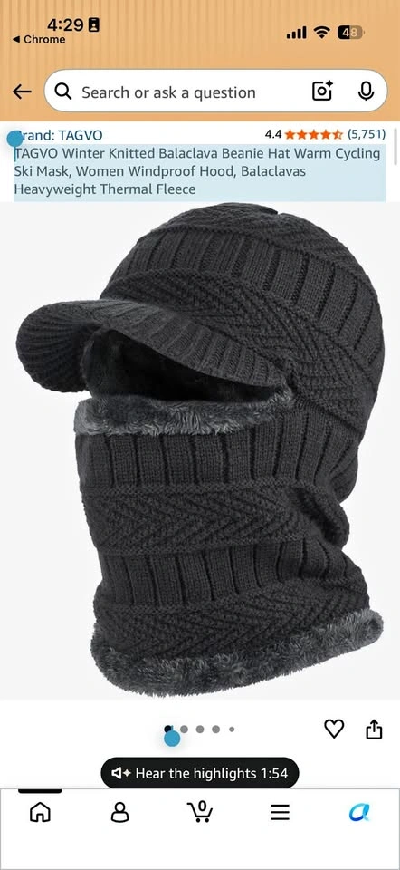 Winter Knitted Balaclava Beanie Hat Warm Cycling Ski Mask